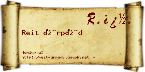 Reit Árpád névjegykártya